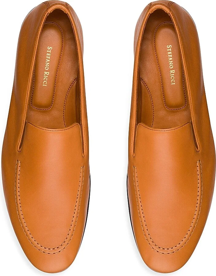 Men's Calfskin Leather Loafers - Dark Blue - Size 6 - Image 7