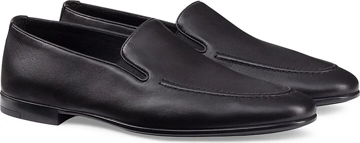Men's Calfskin Leather Loafers - Dark Blue - Size 6 - Image 10