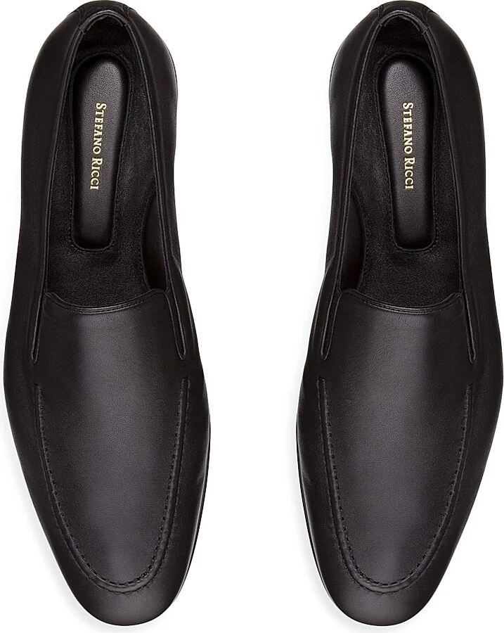 Men's Calfskin Leather Loafers - Dark Blue - Size 6 - Image 11
