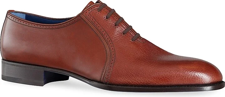 Men's Calfskin Leather Oxford Shoes - Brown - Size 5