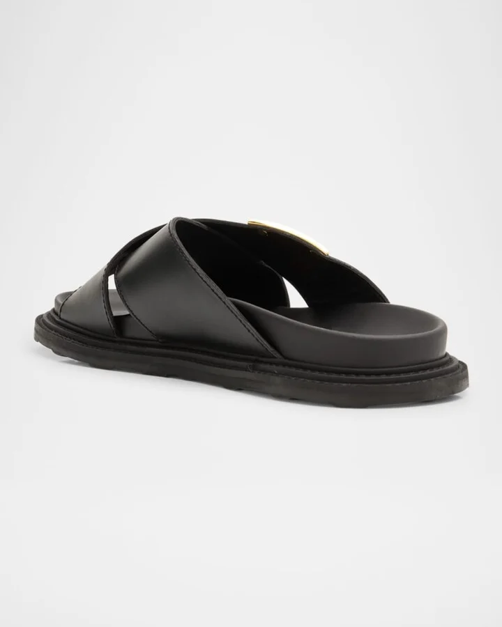 Men's Calfskin Leather Slide Sandals - Image 3