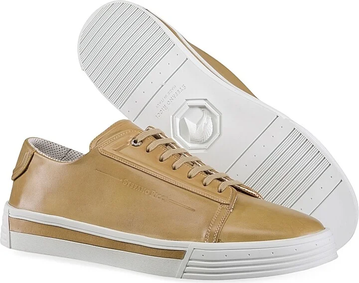 Men's Calfskin Leather Sneakers - Past Green - Size 6 - Image 7