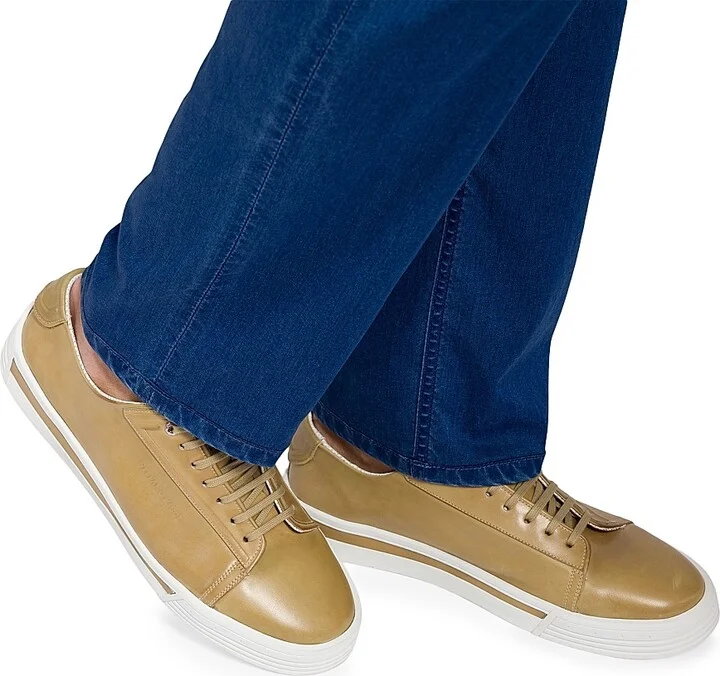 Men's Calfskin Leather Sneakers - Past Green - Size 6 - Image 9