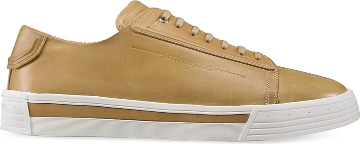 Men's Calfskin Leather Sneakers - Past Green - Size 6 - Image 10