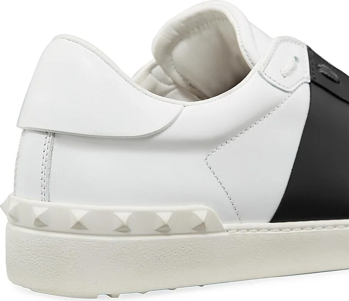 Men's Calfskin Open Sneakers - White Black - Size 9 - Image 5