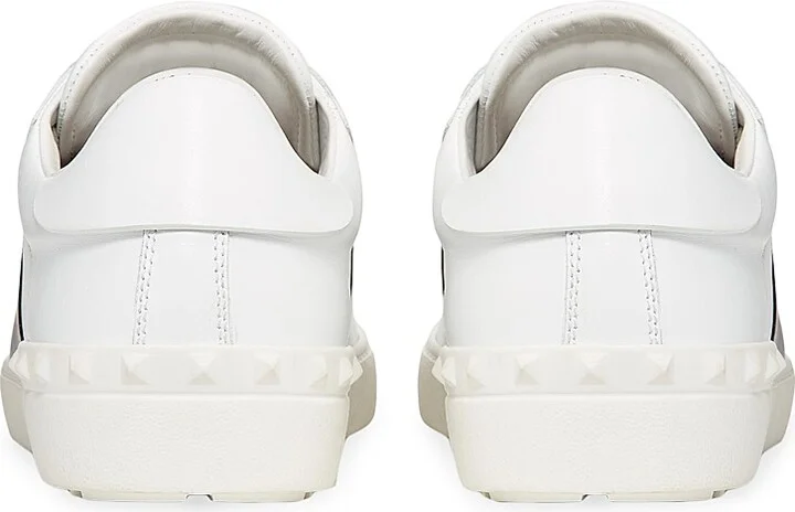 Men's Calfskin Open Sneakers - White Black - Size 9 - Image 8