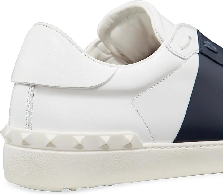 Men's Calfskin Open Sneakers - White Black - Size 9 - Image 10