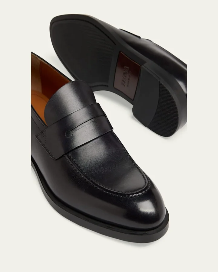 Men's Calfskin Penny Loafers - Image 7