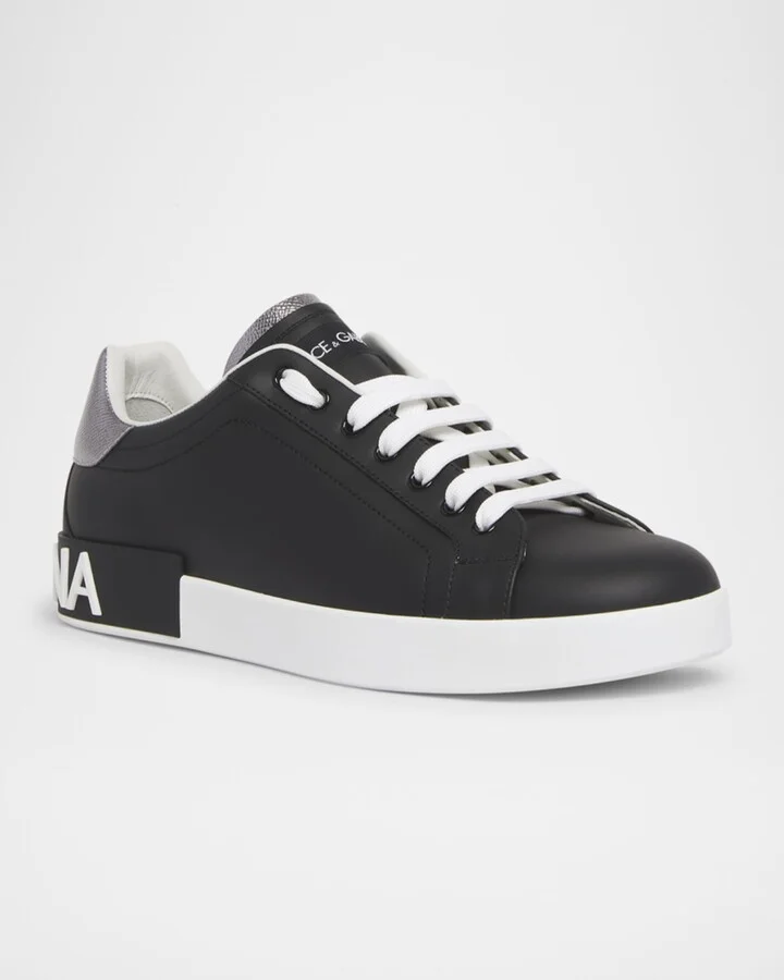 Men's Calfskin Portofino Low-Top Sneakers - Image 4