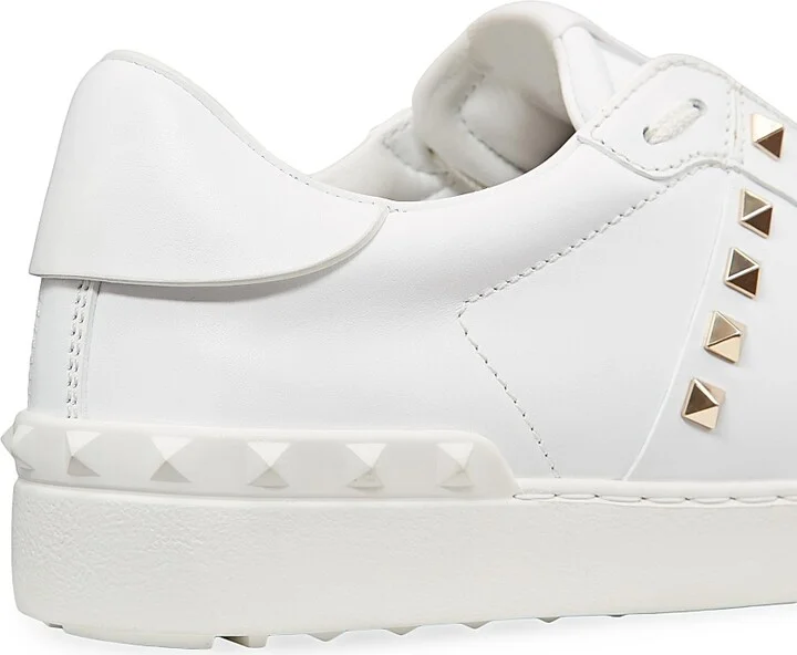 Men's Calfskin Rockstud Untitled Sneakers - White - Size 9 - Image 5