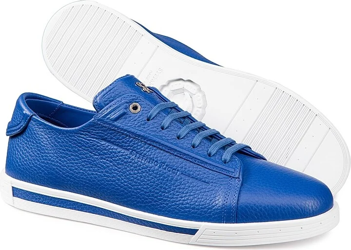 Men's Calfskin Sneakers - Blue - Size 7.5 - Image 6