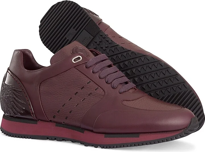 Men's Calfskin Sneakers - Dark Red - Size 5 - Image 2