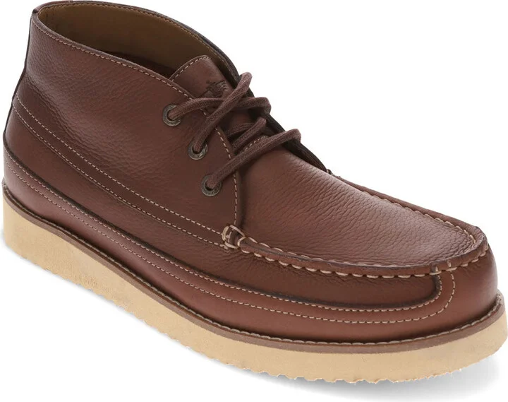 Mens Calgary Moc Toe Lace Up Dress Casual Ankle Boot