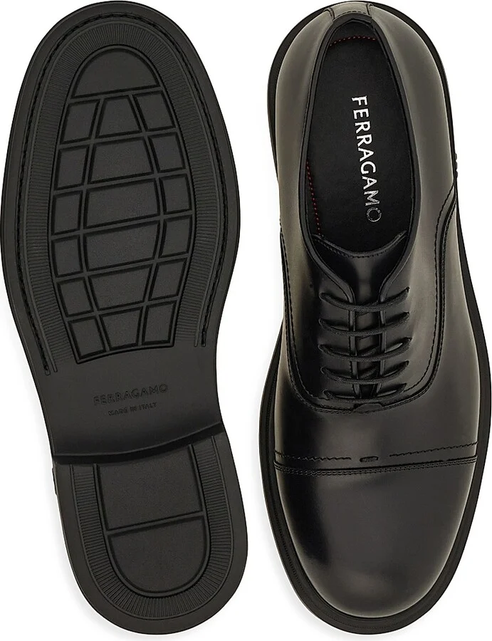 Men's Camden Leather Lace-Up Shoes - Nero - Size 10 - Image 4