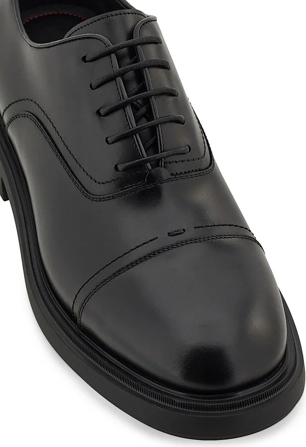 Men's Camden Leather Lace-Up Shoes - Nero - Size 10 - Image 5