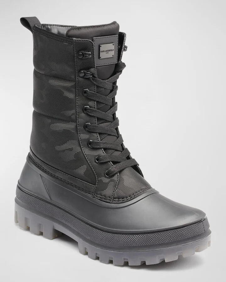 Men's Camo-Print Nylon Lace-Up Winter Boots - Image 3