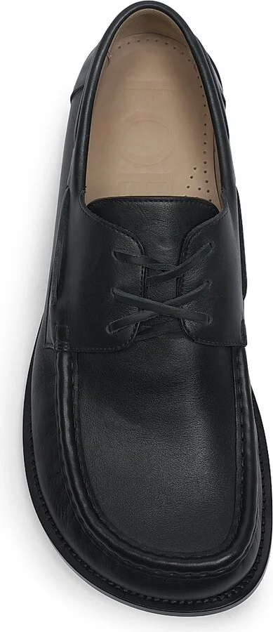 Men's Campo Leather Boat Shoes - Dark Caramel Black - Size 7 - Image 9