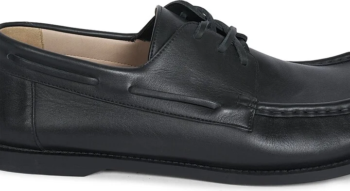 Men's Campo Leather Boat Shoes - Dark Caramel Black - Size 7 - Image 10