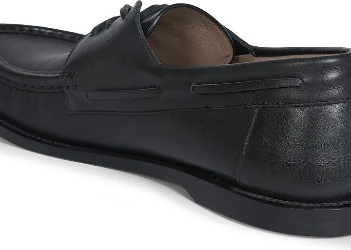 Men's Campo Leather Boat Shoes - Dark Caramel Black - Size 7 - Image 11