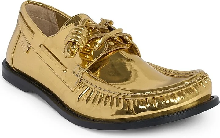 Men's Campo Metallic Leather Boat Shoes - Gold - Size 7 - Image 2