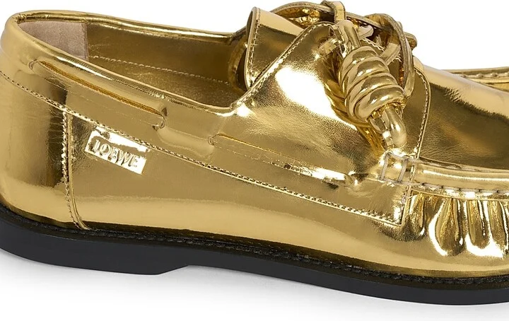 Men's Campo Metallic Leather Boat Shoes - Gold - Size 7 - Image 4