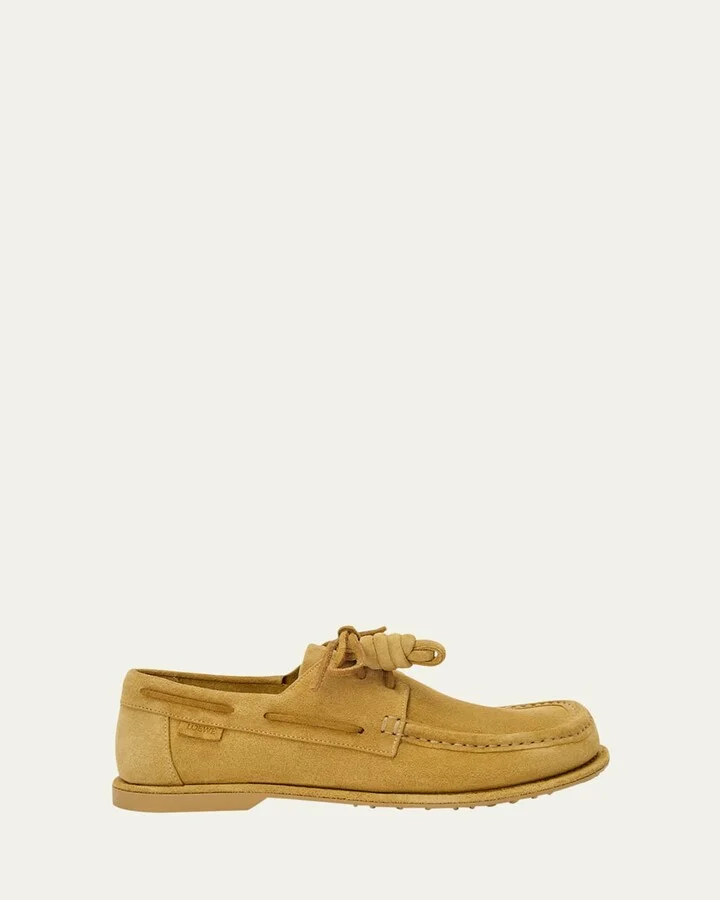 Men's Campo Suede Flamenco-Knot Boat Shoes