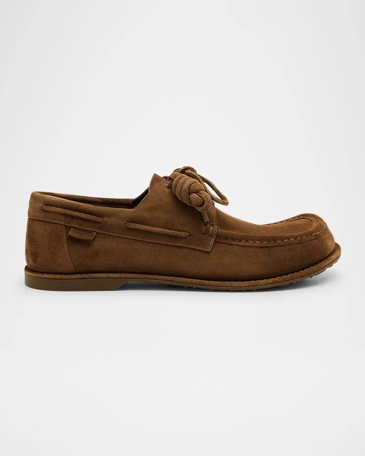 Men's Campo Suede Flamenco-Knot Boat Shoes
