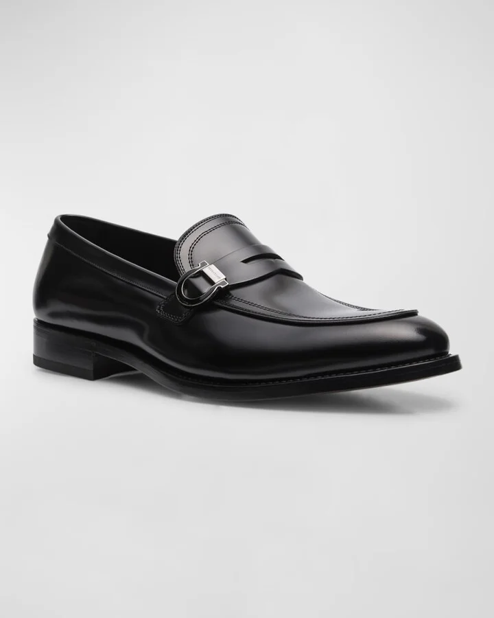 Men's Canada Gancini Leather Penny Loafers - Image 3