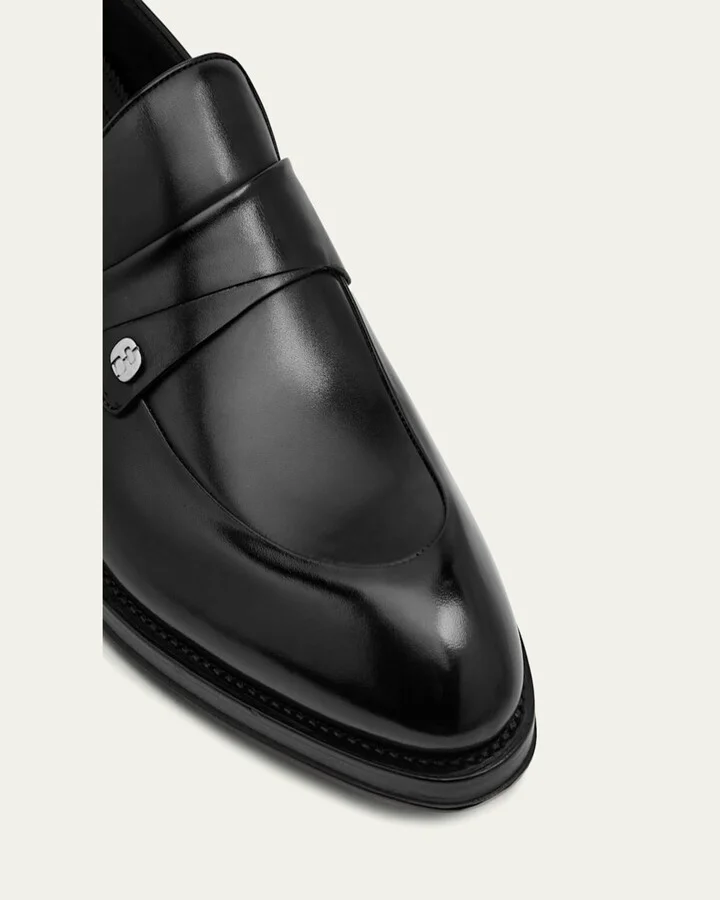 Men's Cantore Tramezza Calfskin Penny Loafers - Image 2