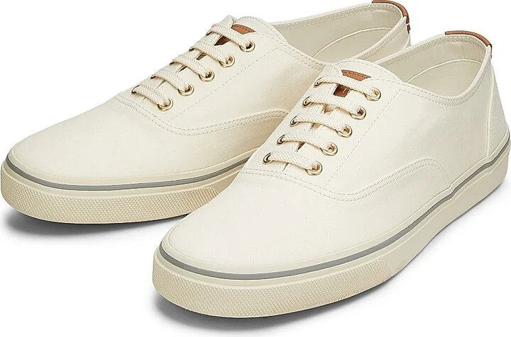 Men's Canvas & Leather Low-Top Sneakers - Sand - Size 11 - Image 2