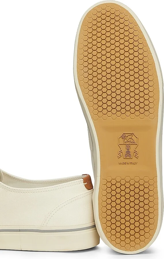 Men's Canvas & Leather Low-Top Sneakers - Sand - Size 11 - Image 6