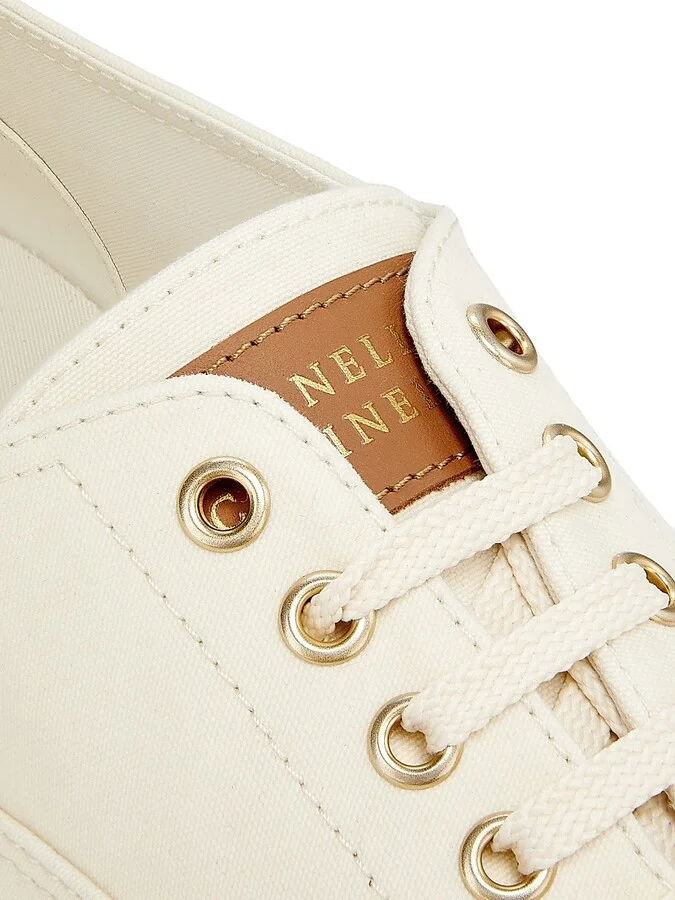 Men's Canvas & Leather Low-Top Sneakers - Sand - Size 11 - Image 7