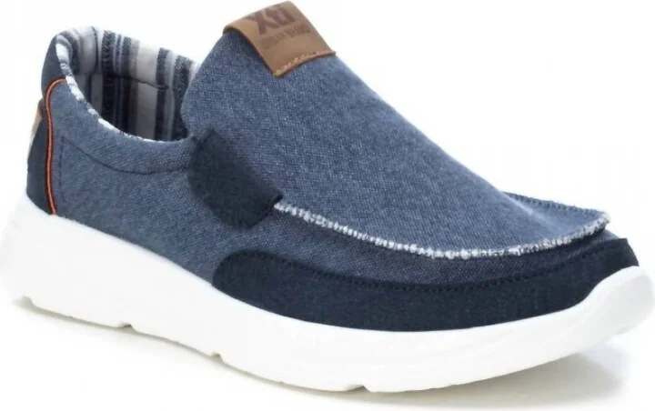 Men's Canvas Loafers In Navy