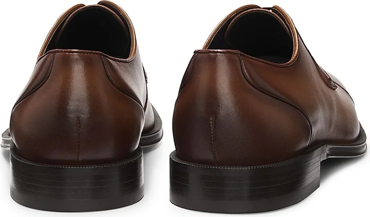 Men's Cap-Toe Derby Shoes in Leather - Light Brown - Size 11 - Image 3