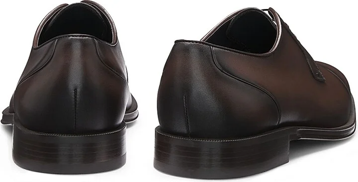 Men's Cap-Toe Derby Shoes in Leather - Light Brown - Size 11 - Image 7