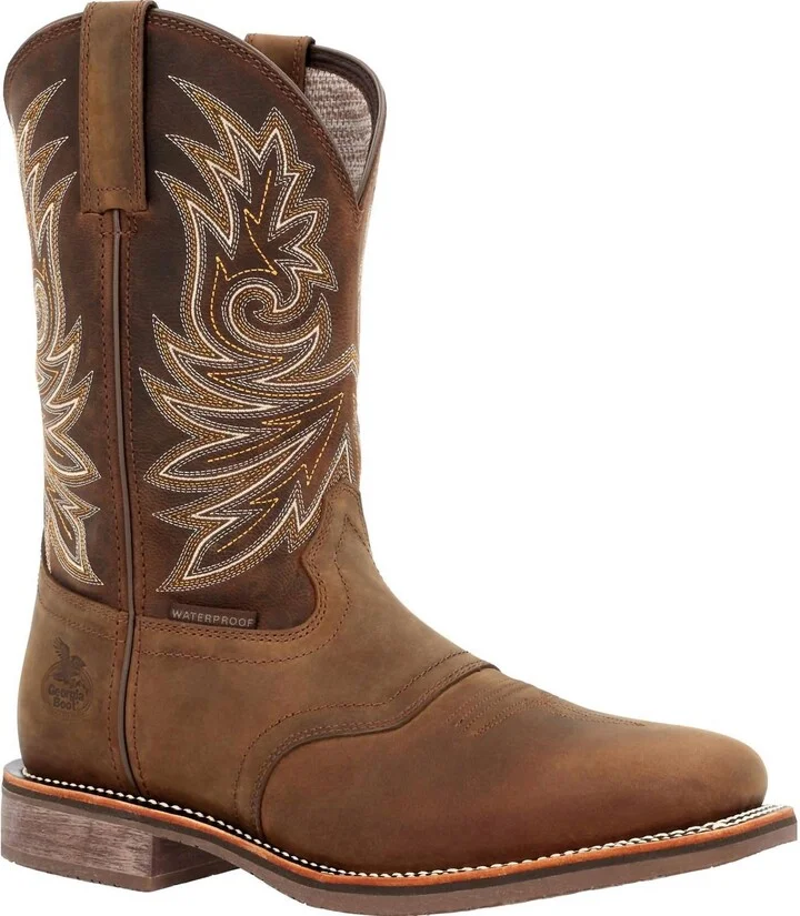 Men's Carbo-Tec Elite Waterproof Western Boot - Wide Width In Brown