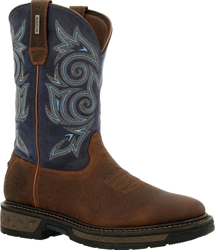 Men's Carbo-Tec Lt Waterproof Pull On Boot - Medium Width In Brown/blue
