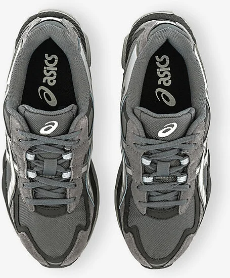 Mens Carbon Cement Grey Gel-Nyc 2055 Mesh and Faux-Leather Low-Top Trainers 5.5 - Image 2