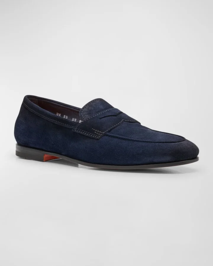 Men's Carlos Suede Penny Loafers - Image 4