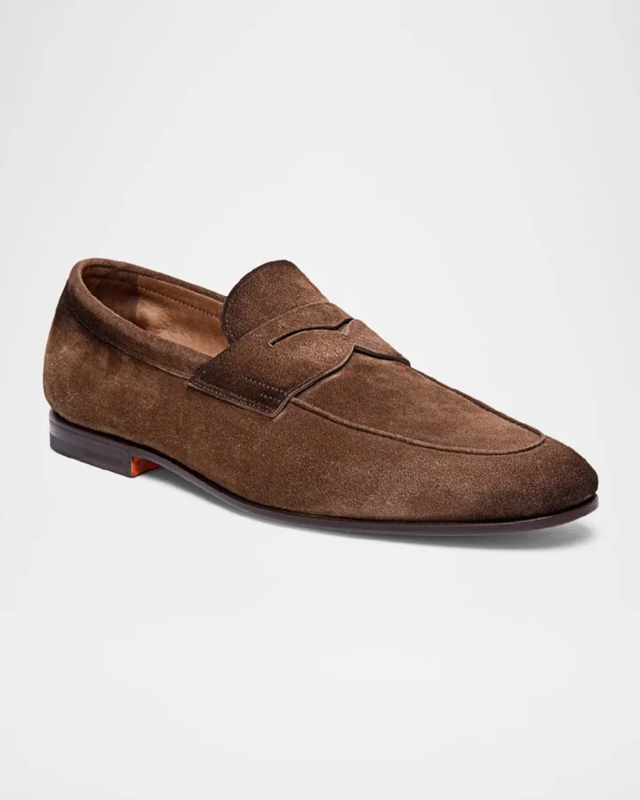 Men's Carlos Suede Penny Loafers - Image 11