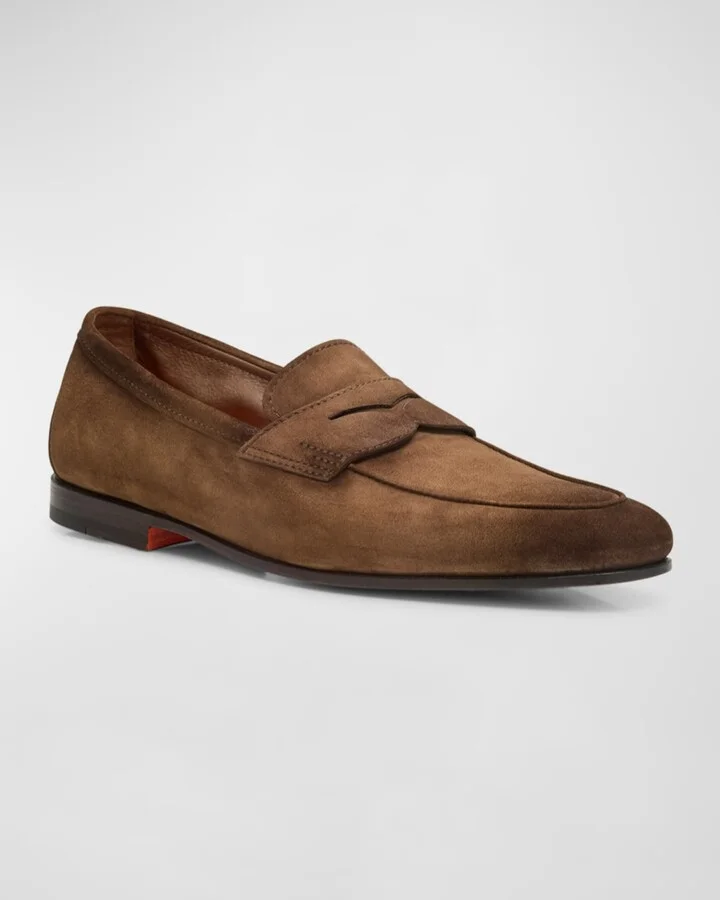Men's Carlos Suede Penny Loafers - Image 8