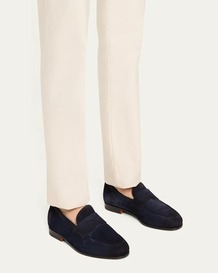 Men's Carlos Suede Penny Loafers - Image 9