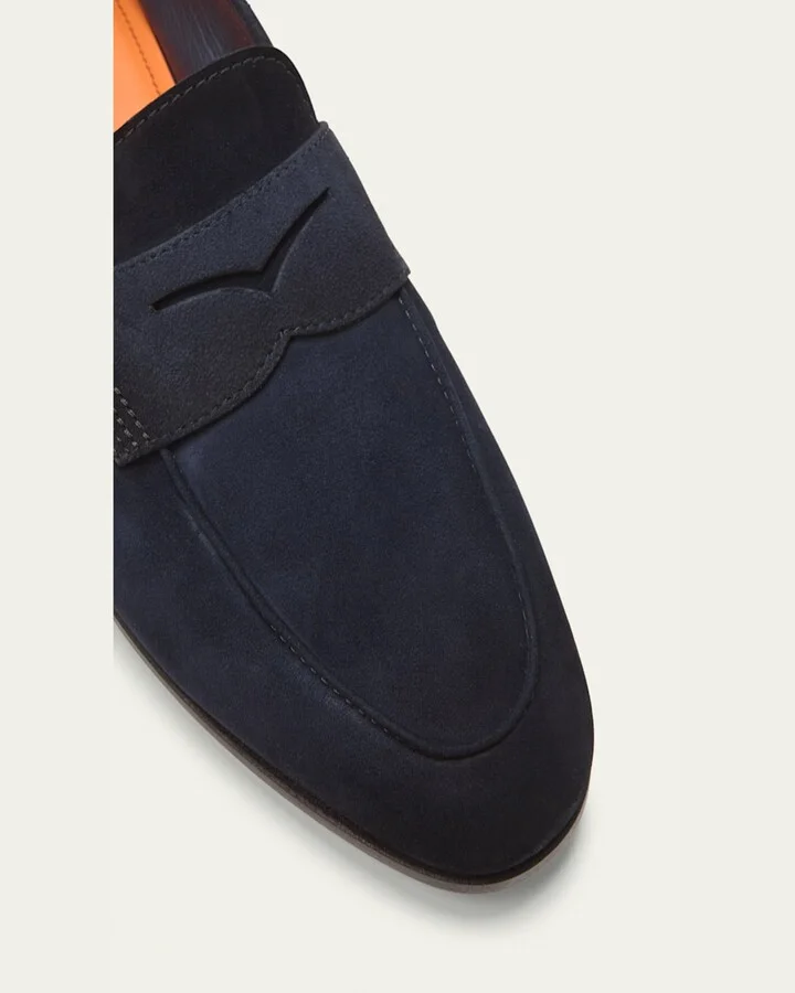 Men's Carlos Suede Penny Loafers - Image 11