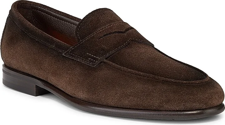 Men's Carlos Suede Penny Loafers - Dark Brown - Size 8 - Image 2