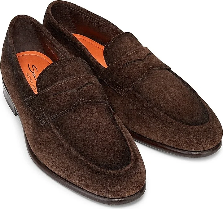 Men's Carlos Suede Penny Loafers - Dark Brown - Size 8 - Image 4
