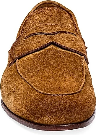 Men's Carlos Suede Penny Loafers - Light Brown - Size 7 - Image 3