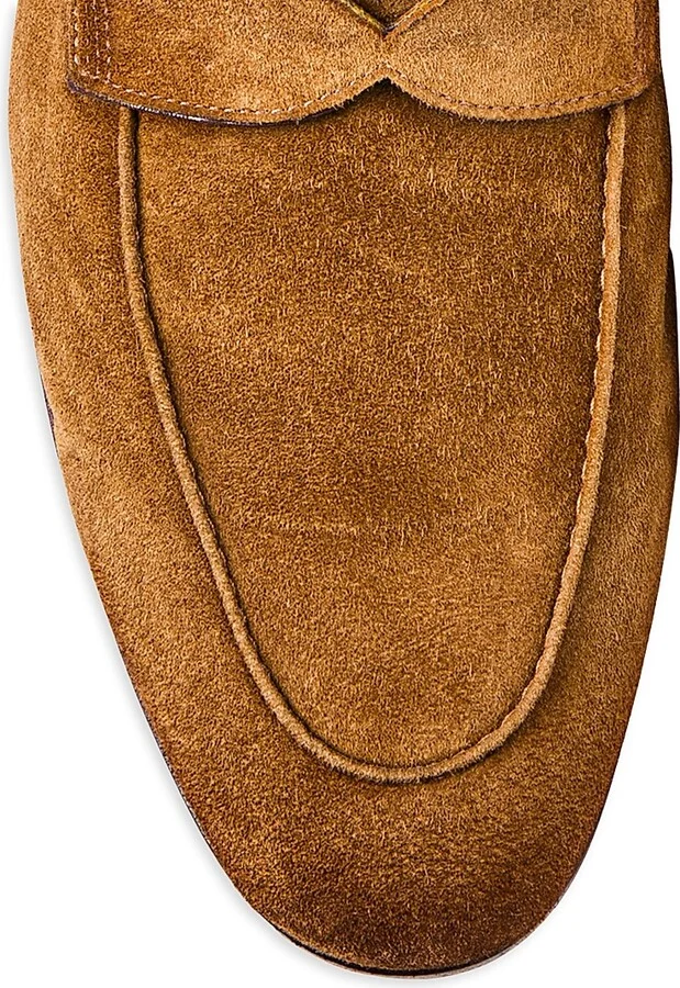 Men's Carlos Suede Penny Loafers - Light Brown - Size 7 - Image 5