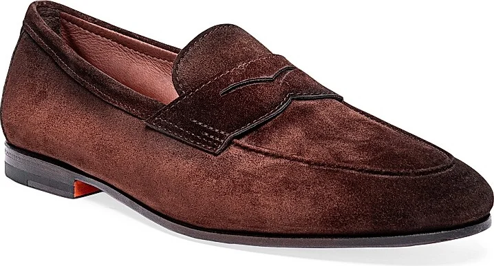 Men's Carlos Suede Penny Loafers - Light Brown - Size 7 - Image 8