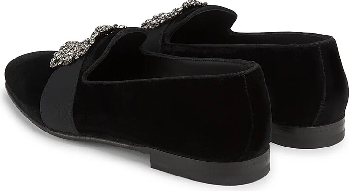 Men's Carlton Crystal-Buckle Loafers - Black Suede - Size 9.5 - Image 7