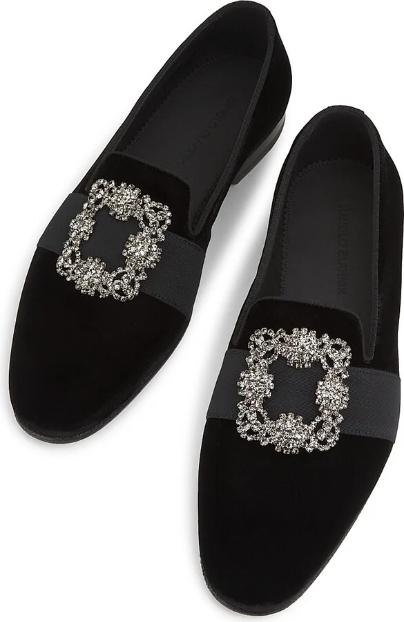 Men's Carlton Crystal-Buckle Loafers - Black Suede - Size 9.5 - Image 8